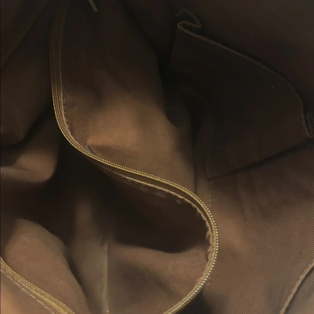 VTG Fossil Piper brown large crossbody shoulder bag pebbled leather zip bottom - Picture 12 of 16